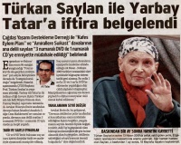 TÜRKAN SAYLAN İLE YARBAY TATAR'A İFTİRA BELGELENDİ